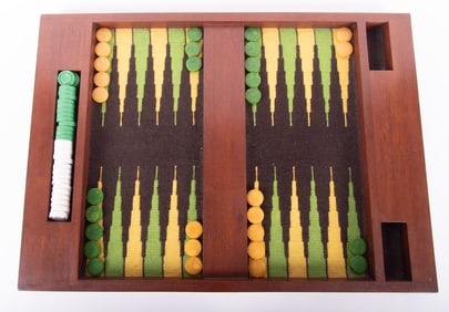 A Needlework Embroidered Backgammon Board
