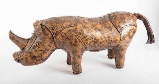 Abercrombie & Fitch Leather Rhinoceros Footstool