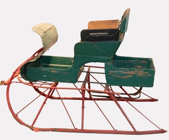 Antique Painted Horse-Drawn Sleigh