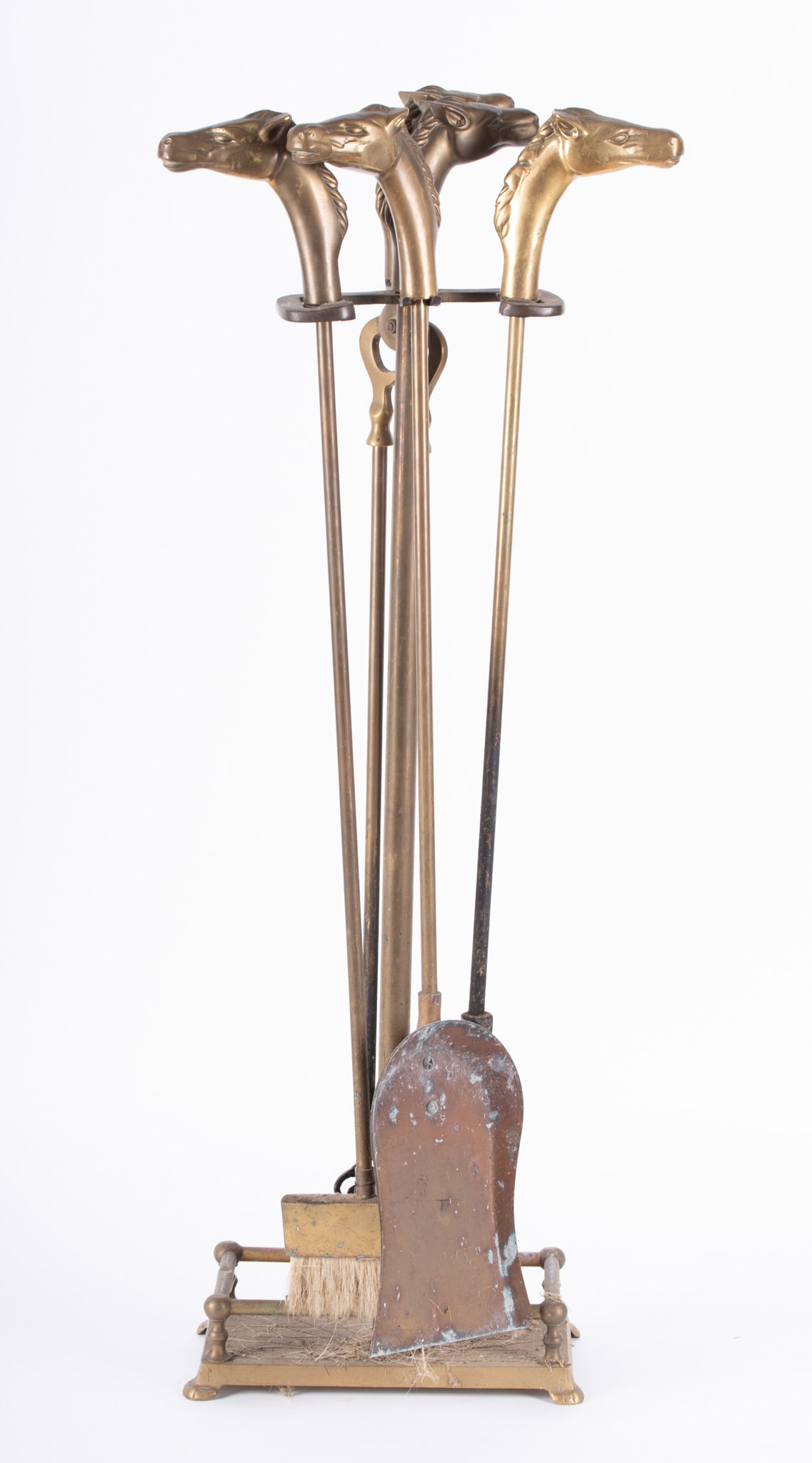 A Brass Equestrian Fireplace Tool Set (1 of 3)