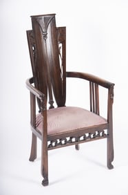 A Transitional Art Nouveau To Art Deco Armchair