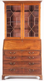 Antique George III English Two Member Secretary Bookcase