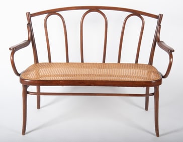 Semi Antique Thonet Design Bentwood Settee