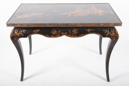 Chinoiserie Black Lacquered Table