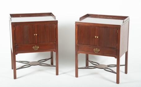 Pair Of Baker Mahogany Nightstands