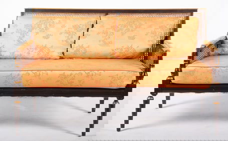 Milling Road Upholstered Settee with Cane Back