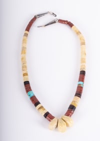 Vintage Native American Santo Domingo Turquoise Pipestone Necklace