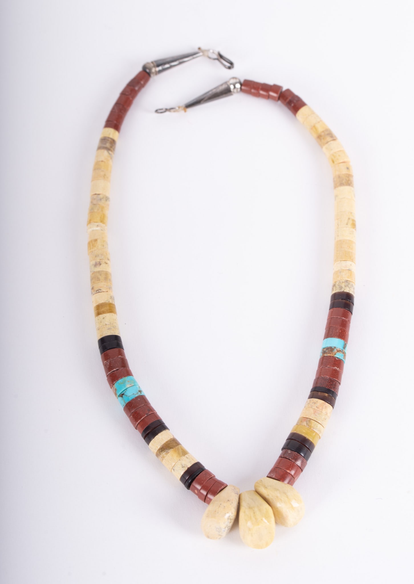 Vintage Native American Santo Domingo Turquoise Pipestone Necklace (1 of 2)