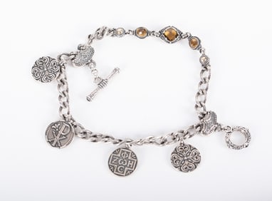 Konstantino Sterling Silver Double Strand Charm Bracelet