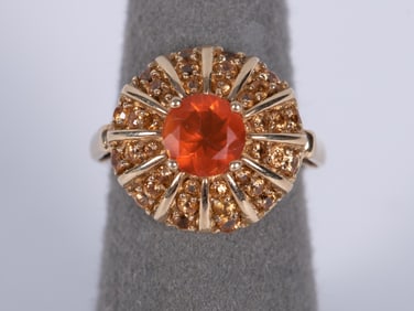 10K Yellow Gold and Orange Quartz Ring