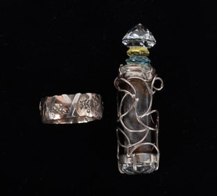 14K Sterling Ring paired with a Kaleidoscope Style Pendant