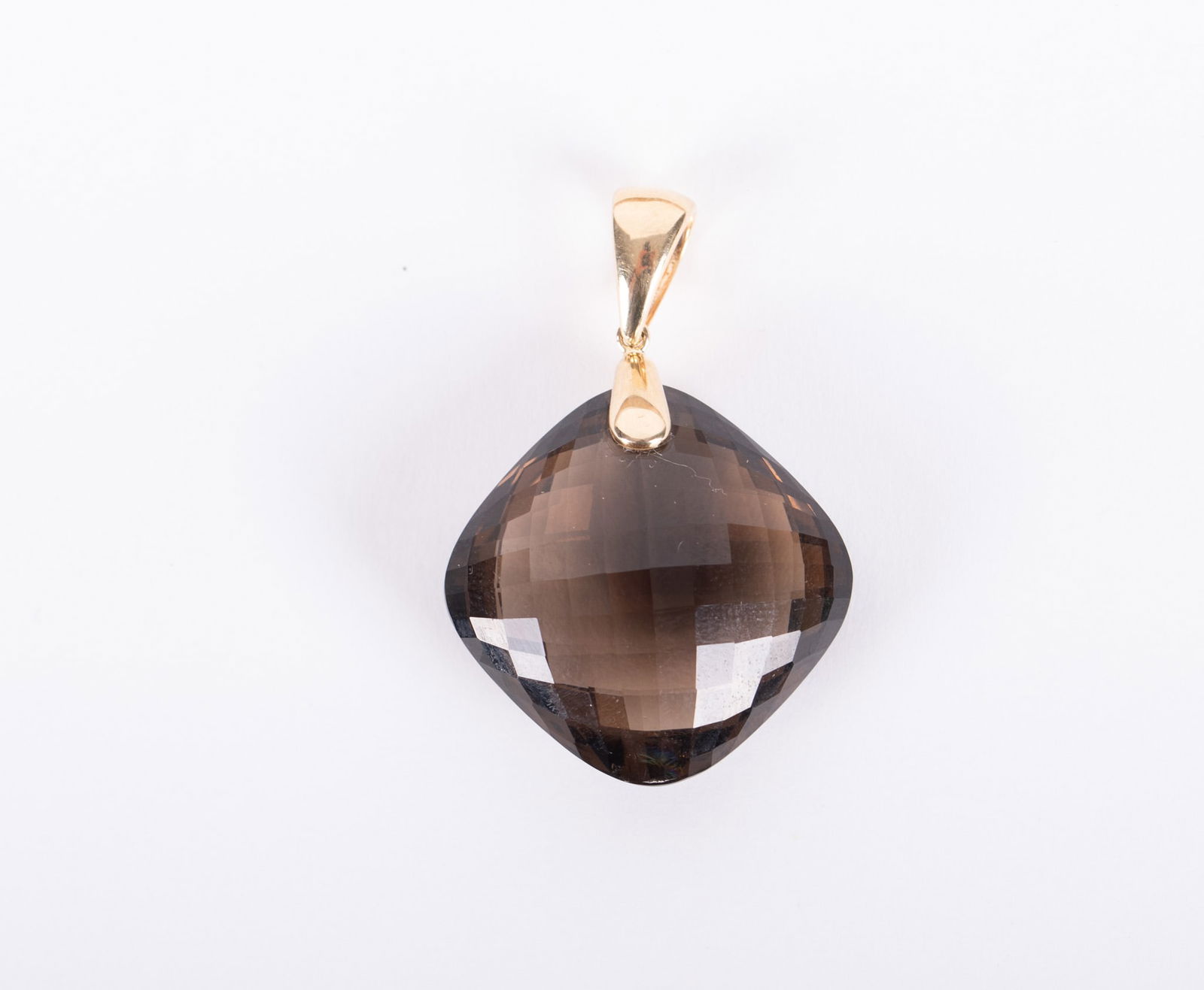 Topaz Pendant: Topaz Pendant Step cut with 14K yellow gold bale. 1 1/8 inch square.