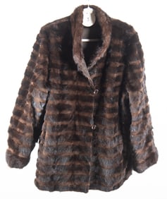 Reversible Stroller with Mahogany Natural Mink Fur Sections