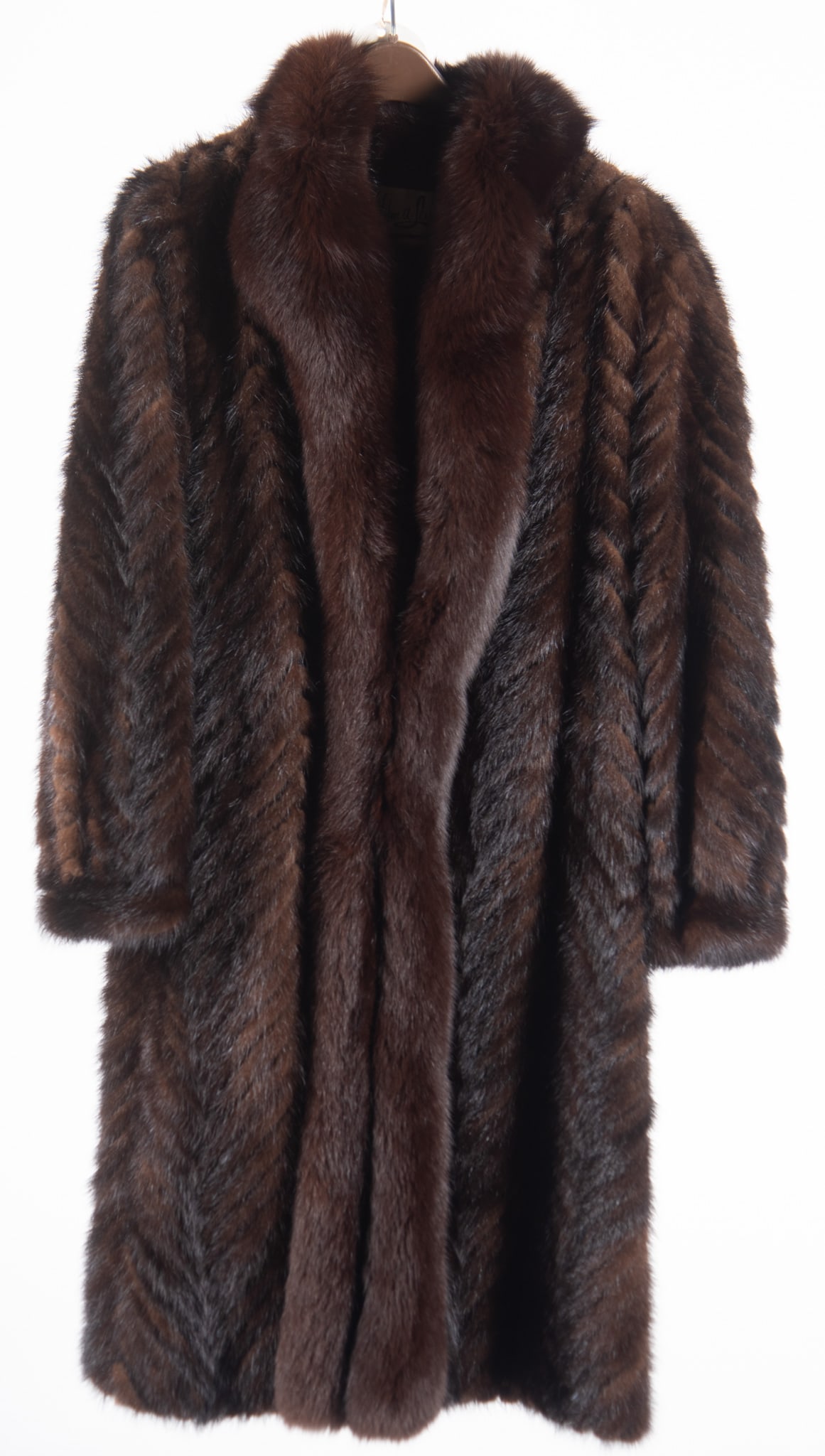 William A Lewis Natural Brown Mink and Mahogany Fox Collar and Border Trim (1 of 3)