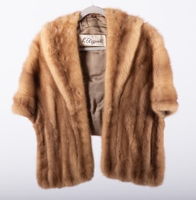 Autumn Haze Collared Natural Mink Stole, Labeled R. J. Friedrich, Chicago