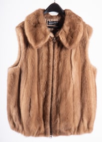 Natural Autumn Haze Mink Vest Made By Tabachuik Fur Co., St. Louis