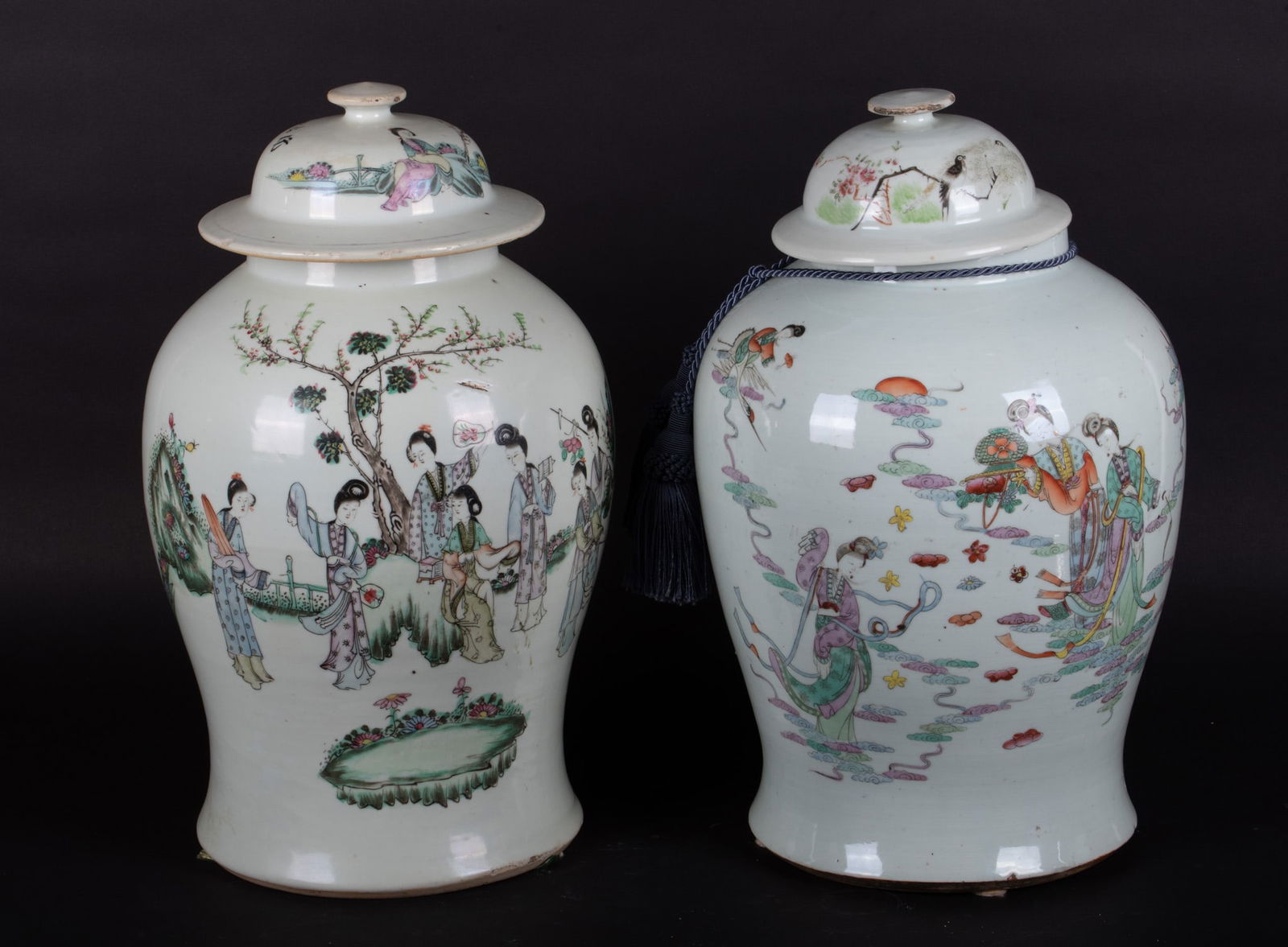 Two Chinese Porcelain Baluster Form Lidded Jars (1 of 5)