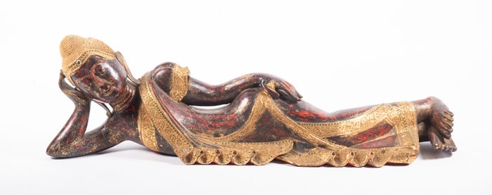 Parinirvana Mudra Wood Sculpture