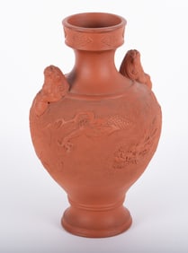 Two Vintage Asian Decorative Earthenware Pieces