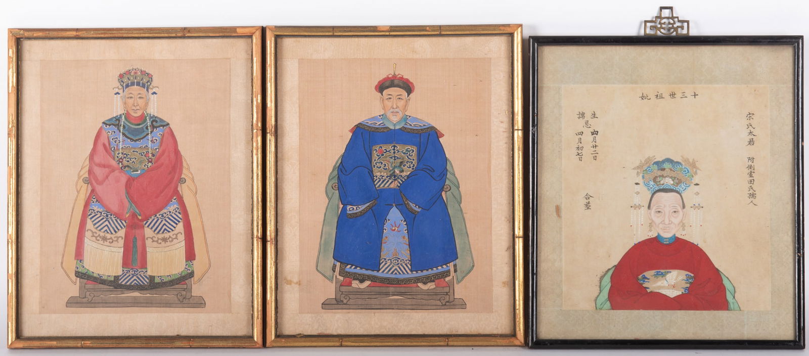 Three Chinese 19th Century Ancestral Portraits (1 of 3)