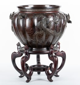 Large Japanese Bronze Planter