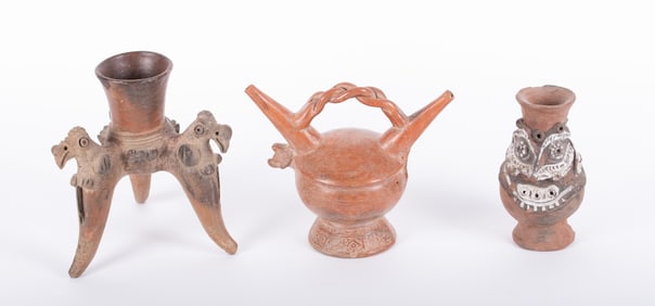 Three Pre-Columbian Style Effigy Vessels