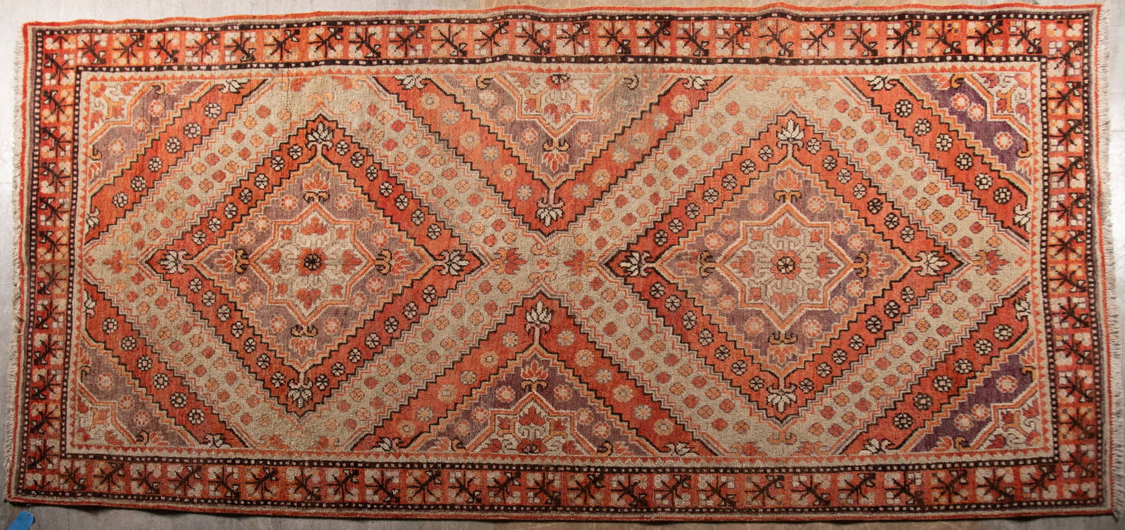Handwoven Semi Antique Karabagh Gallery Runner: Handwoven Semi Antique Karabagh Gallery Runner 4' 9" x 9' 8"