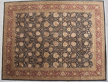 Handwoven Indian Oushak Design Room Rug