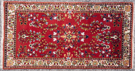 Semi Antique Handwoven Persian Tabriz Throw Rug