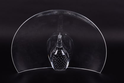 A Large Crystal Peacock, Bernard X. Wolff for Steuben