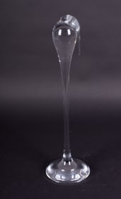 A Blown Crystal Sculpture of a Stork, Paul Schultze for Steuben