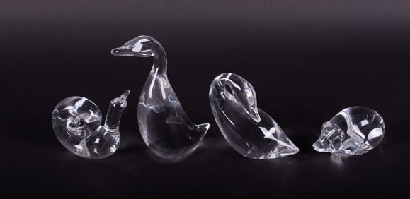 A Collection of Four Steuben Animals
