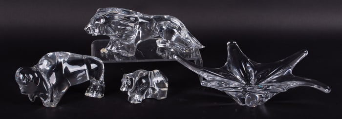 Four Baccarat Crystal Sculptures