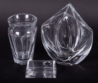 Three Baccarat Crystal Table Articles