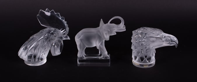 Three Lalique Crystal Animals
