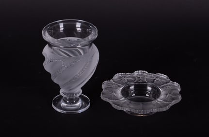 Two Lalique Crystal Table Articles