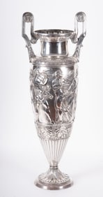 A Fine Neoclassical Plated Silver Vase