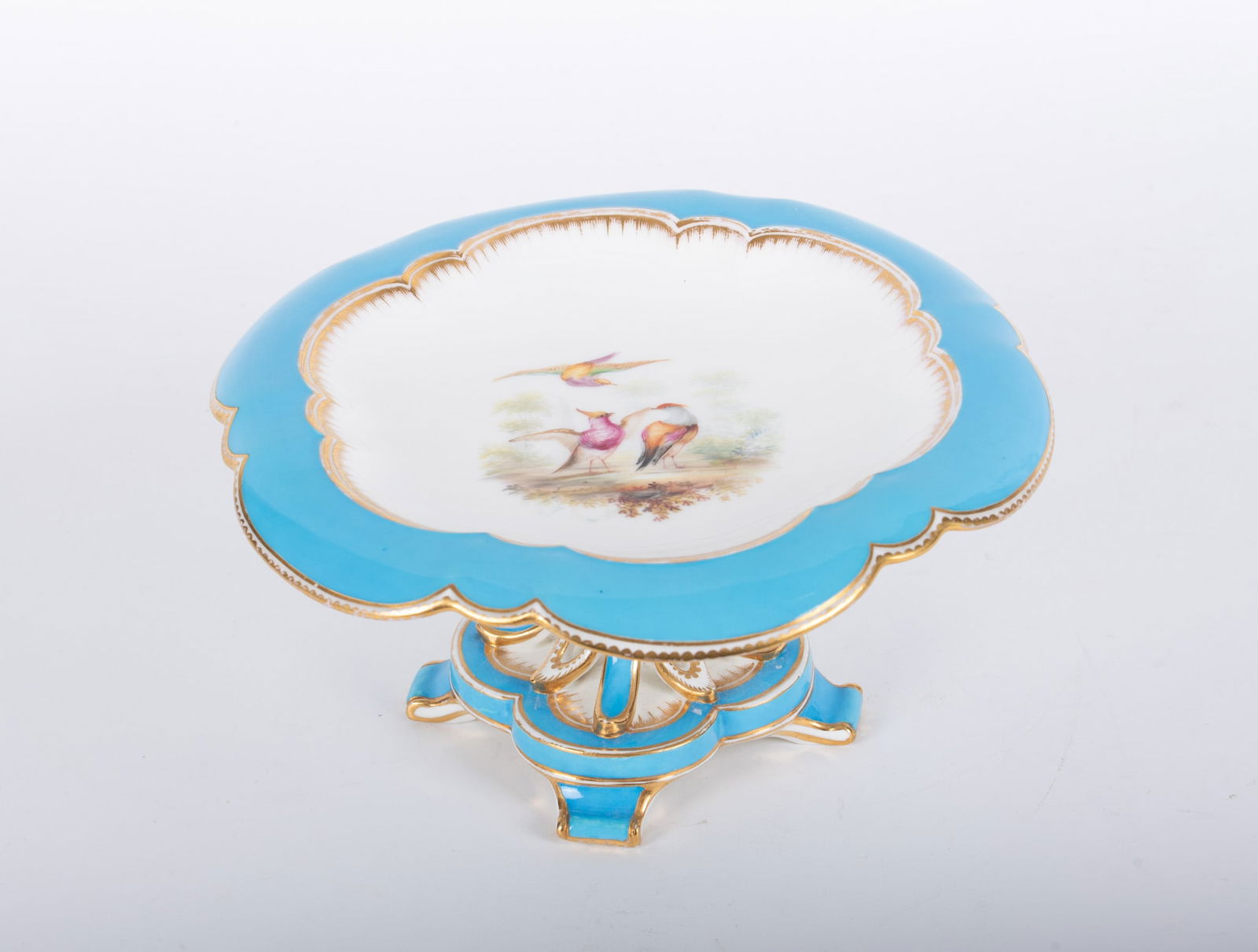 A 19th Century English Porcelain Ornithological Tazza (1 of 4)
