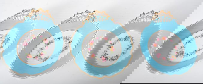 Three English Chamberlains Worcester Dessert Compotes
