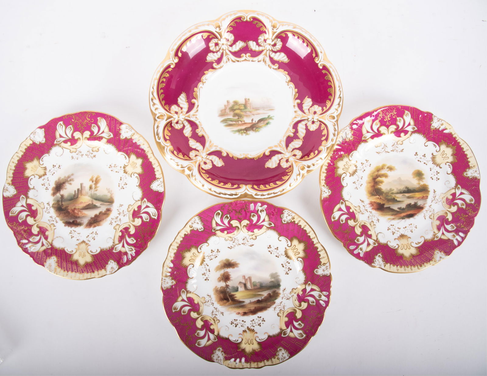A Collection of Antique English Staffordshire and Davenport Topographical Porcelain (1 of 5)