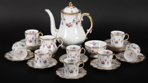 A Royal Crown Derby Porcelain Coffee Service, Royal Antoinette