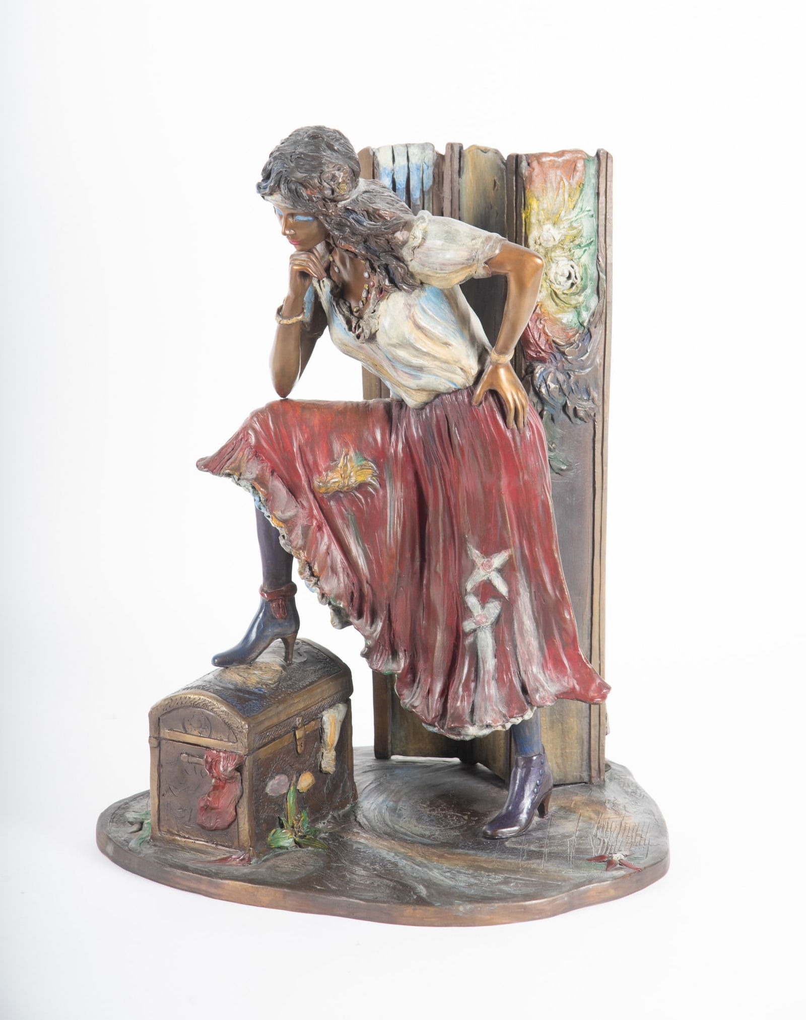 Isaac Maimon, Israeli (b. 1951), Gypsy, 1993, cold painted bronze, ed. #95/150: Isaac Maimon Israeli, (b. 1951) Gypsy, 1993 cold painted bronze, ed. #95/150 signed, dated, and numbered at the base. Height: 20 inches