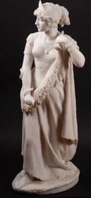 Large Carrara Marble Sculpture of a Goddess, Pasquale Romanelli