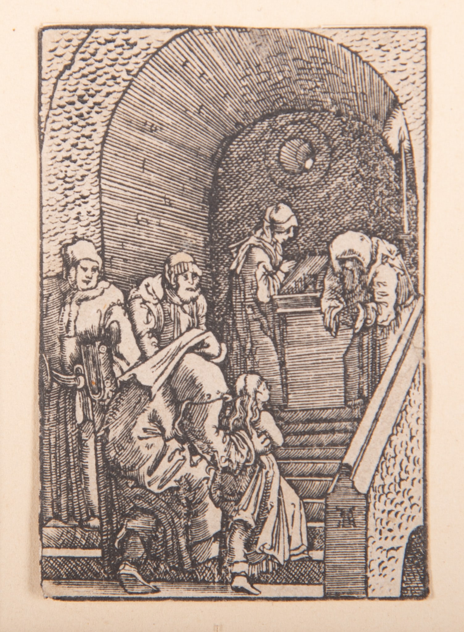 Albrecht Altdorfer, Germany (1480-1538), The Presentation of the Virgin, wood engraving: Albrecht Altdorfer Germany, (1480-1538) The Presentation of the Virgin wood engraving framed. 3 x 1 7/8 inches; 12 1/2 x 8 3/8 inches (overall with frame)