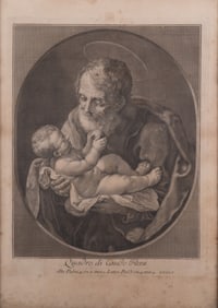 Antonio Baratti, Italy (1724-1787), Saint Joseph with the Infant Christ, after Guido Reni, engraving