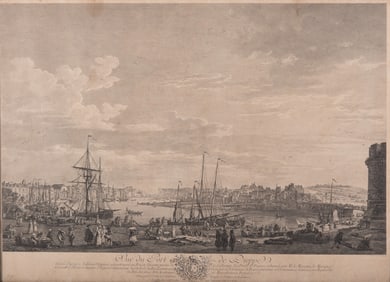 After Claude Joseph Vernet, France (1714-1789), Vue du Port de Dieppe, 1778; Vue de la Ville et de