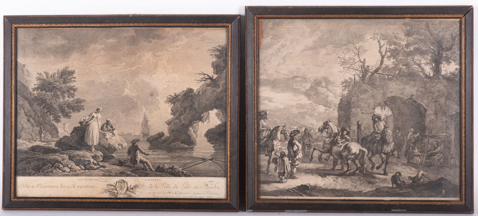 Two 18th Century Engravings, after Philips Wouwerman (1619-1668) and Claude-Joseph Vernet (1 of 3)
