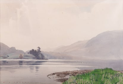William Heaton Cooper, England (1903-1995), Mountain Lake, watercolor on paper
