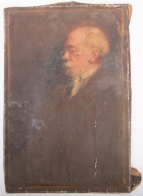 Artist Unknown, American School 19th Century, Profile Portrait of a Gentleman, oil on canvas,