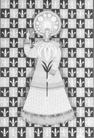 Russell Kraus, St. Louis (1918-2009), Peace Angel, Ink on paper